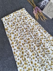 Rok Plisket Motif BUNGA ASTER | Rok Bunga ASTER| Rok Korean style 7/8 MIDI