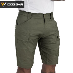 IDOGEAR Tactical Shorts Men Camo Cargo Shorts with Large Pockets Elastic Waistline YKK Zipper Breathable Short Pants 3212