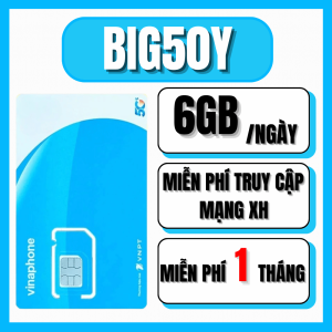 (Rẻ Nhất) Sim Vinaphone 5G Gói BIG50Y Có 1 TỶ GB Truy Cập Mạng Xã Hội Tốc Độ Cao . Gia Hạn Chỉ 50k/Tháng . FREESHIP - CHƯA KÍCH HOẠT.