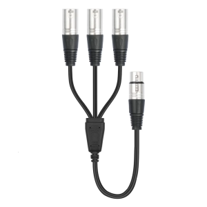 Alloy 3Pin Auditory Splitter Cable 3 Output Durability For Studio And Live Sound Systems