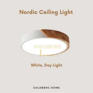 Tami Nordic Extra Bright 36W / 40cm 50cm LED Ceiling Light - Black White - Wood Frame | Goldberg Home