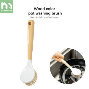 Homenhome hộ gia đình tối giản màu gỗ tay cầm dài hộp đựng cọ vẽ và bát bàn chải làm sạch