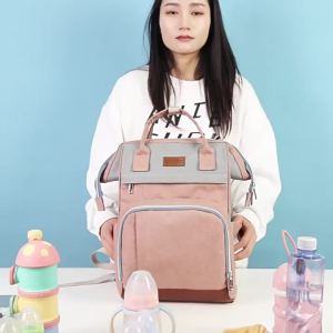 New Mommy Bag Double Shoulder Large Capacity Insulated Maternity Bag Handheld Mother and Baby Bag Multifunctional Stroller Hanging Bag