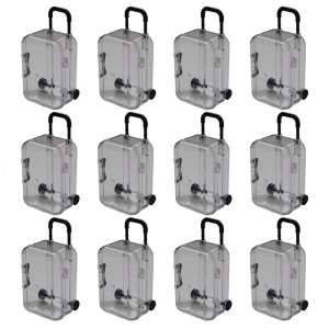 Pack Of 12 Miniature Plastic Storage Boxes Transparent Suitcase Shape Case for and Crafts Plastic Sorting Box