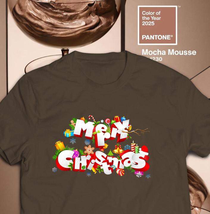 Mocha Mousse Color Of The Year 2025 Merry Christmas Color Minimalist T