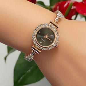 Jam Tangan Wanita Elegan Mewah Model Serut Rantai Gelang