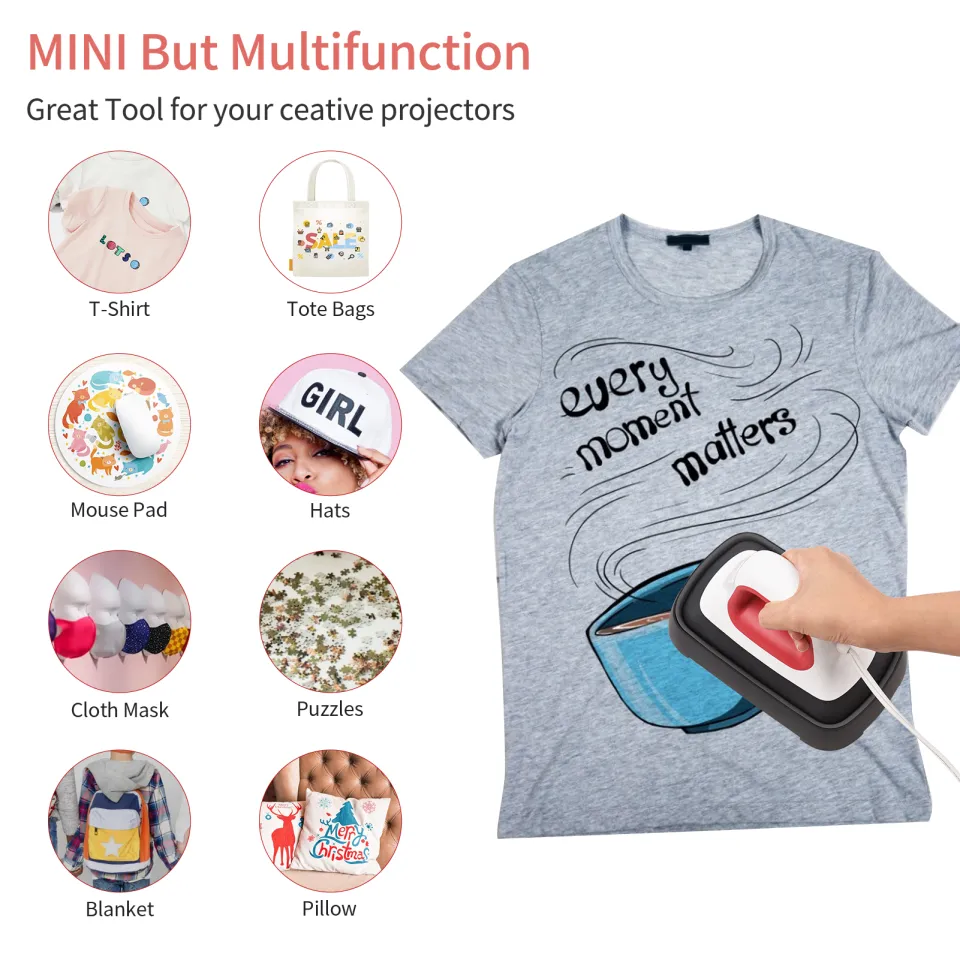 Mini Heat Press Machine T-Shirt Printing Easy Heating Transfer
