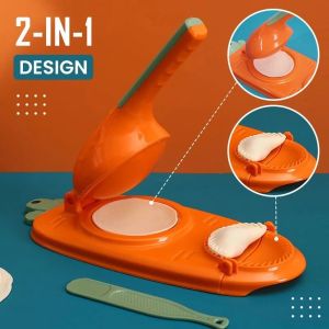2in1 Dumpling Maker Dumpling Skin Pressing Tools Manual Dough Dumplings Modeling Maker Set Baking Pastry Dumpling Skin Mold Kitchen Gadgets Home Dumpling Maker