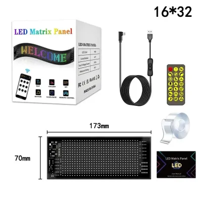 แผงเมทริกซ์ LED แบบโค้งได้ USB 5V พร้อมลายกราฟฟิตี้และแอปควบคุมอัจฉริยะ