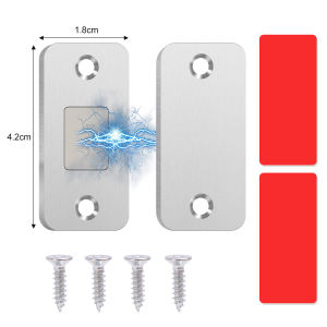 4Sets Magnetic Door Catch Ultra-Thin Cabinet Catches Door Closed Magnets Sheet Adhesive Closet Drawer Window Magnet Latches