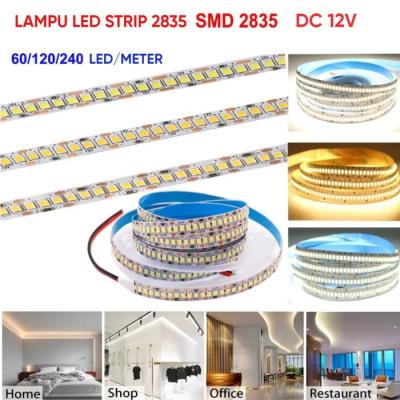 LAMPU LED STRIP 2835 SMD 120 LED 240 LED DC 12 VOLT 5 METER / LAMPU STRIP 12V