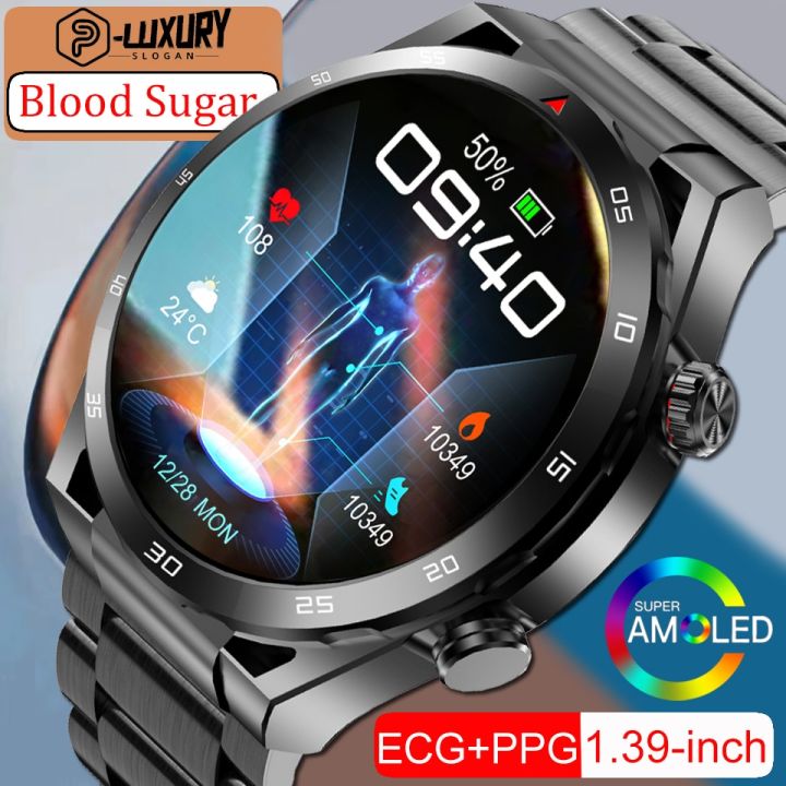 2023 New Blood Glucose Monitor Health Smartwatch Men ECG+PPG Blood