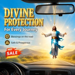 🌸 Buddhist Goddess Guanyin Car Hanging Ornament - Auspicious Acrylic Decor With Gold Satin Exquisite Image Year-Round Buddhist Culture Blessing