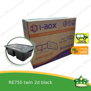 [1 case] re750 twin 2d BLACK microwavable container for packed meals rice meal packed lunch