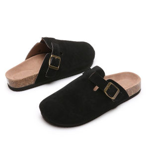 Cork slippers mens and womens same style worn outside casual slippers half bag couples shoes size 36-45