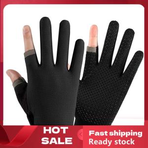 🚚【Local Express Delivery】🚚 Summer Men Fishing Gloves Women Two Finger Cut Male Touchscreen Angling Anti-Slip Sun-Proof Breathable Cycling Fitness Gloves