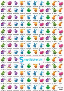 Sticker khen chữ HÌNH SUNNY BUNIES 40k 5 tờ A4 x 129 Stick - Mã A447