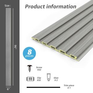 Waterproof Wood Wall Panels Best Quality WPC Fluted Panels Fluted Wallpaper for background TV bedroom office
