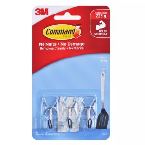 3M Clear Command Wire Hook Utensil Hook Hanging Plastic Hooks Adhesive Plastic Hooks Clear