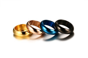 Kemstone 7MM Fashion Simple Smooth Stainless Steel Men Rings