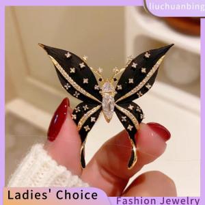 [COD] liuchuanbing Jewellery เข็มกลัดผีเสื้อขนาดใหญ่ที่สวยงามสำหรับผู้หญิงหมุดเคลือบแบบวินเทจเครื่องประดับเสื้อยกทรงแวววาวอเนกประสงค์ของขวัญเสื้อผ้า