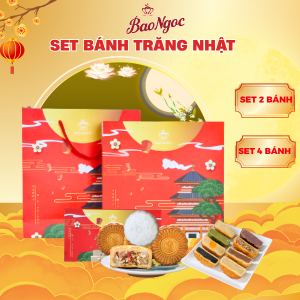 Set bánh trung thu Bảo Ngọc trăng nhật (hộp 2 bánh) chất lượng cao đảm bảo vệ sinh