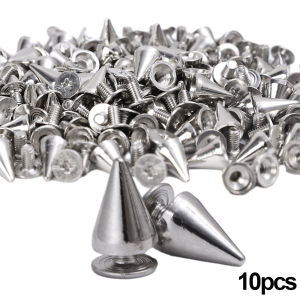 Dizoey 50PCS Punk Rivet Silver Cone Spikes Screwback Studs Craft Cool Rivets Clothes Bag Shoe Leather Belt DIY Handcraft Supplies