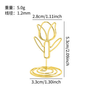 Metal Tulip Business Card Holder Message Photo Note Holder Restaurant Table Number Holder