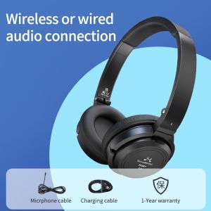 SoundMAGIC P23BT Portable On Ear Bluetooth Headphones  CVC Noise Canceling Microphone HiFi Sound Stable Wireless Signal Connection  Long Playtime  with Detachable Cable for Game Black