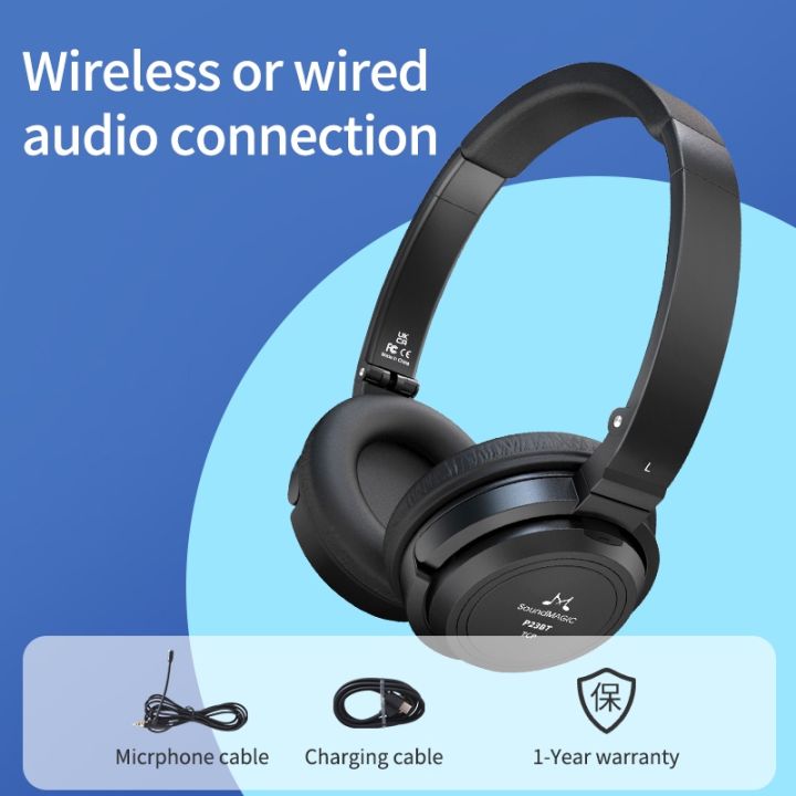 SoundMAGIC P23BT Portable On Ear Bluetooth Headphones CVC Noise Canceling Microphone HiFi Sound Stable Wireless Signal Connection Long Playtime with