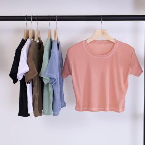 Crop top lengan pendek - Kaos crop lengan pendek wanita - Kaos crop basic wanita daily