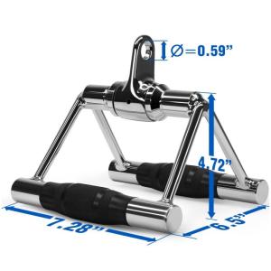 Heavy Duty Fitness Hook Handle Grip V Shaped Universal Rubber Wrapped Training Pull Bar for Cable Gym Fitness Equipment