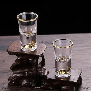 [COD] dfhws Luxury Vodka Sake Shochu Bar Liqueur Double Bottom Foil Tea Cup High-end Gifts Hard Liquor