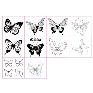 ⭐️⭐️ [Ready Stock] 1 Pcs Normal Magic Tattoo Sticker 5x5cm 3 Days 3 Hari tatu Sticker Tatu Wanita Butterfly NBB10-Tattoo