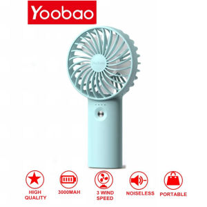 Yoobao F3 Fortable mini Rechargeable Handheld Mini Fan 3 Speeds Strong Wind  with Hand Strap 3000mAh