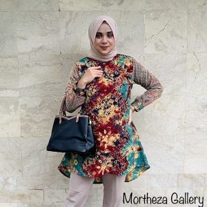 Tunik Lila Motif Jumputan Handmade Palembang