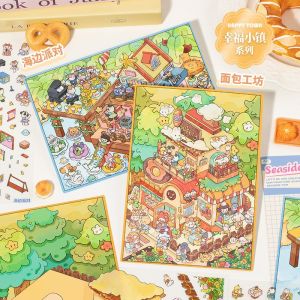 [KW] Landscape Sticker Advanced 3D Scene Sticker Level 3 Intricate City Build Journal Scrapbook Fidget Toy Adult Gift