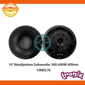 10" Epic Sound Neodymium Subwoofer 4Ohms 300-600W With 76mm Voice Coil - 10NDL76