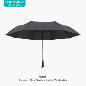 LORDWEY & ร่มด้ามไม้หรูหราร่มนักธุรกิจผู้ชายร่มกันลมอัตโนมัติร่มกอล์ฟพับได้กันฝนร่มใหญ่ยี่ห้อ8K