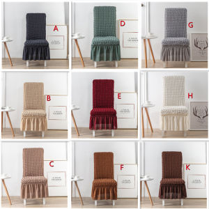 【High quality + 24h fast delivery】New Modern Elegant High Quality Fabric Stretch Seersucker Dining Chair Cover Seat