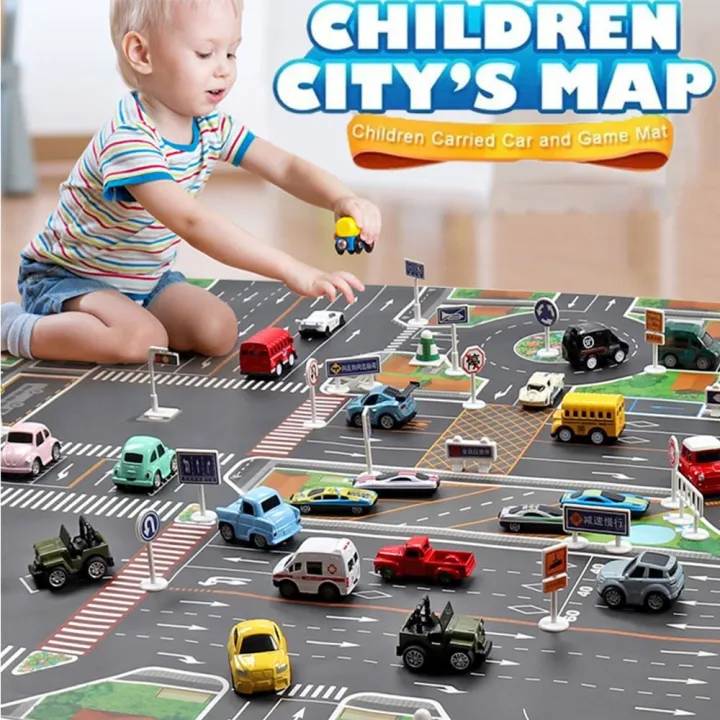 ARVOL Cartoon Mats For Baby Traffic Car Map Kids Toys Baby Play Mat ...