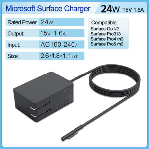 Microsoft Surface Go1 Go2 Go3 Charger 24W 5V 1.6A Power Supply Adapter fits Surface Pro 4 Core m3 Surface Pro 3 Core m3 Surface Pro 2017 Core m3 Tablet Surface Laptop Core m3