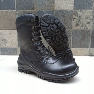 SEPATU PDL KULIT ROVER PRIA SAFETY UJUNG BESI RESLETING ZIPER JATAH TNI POLISI SATPAM
