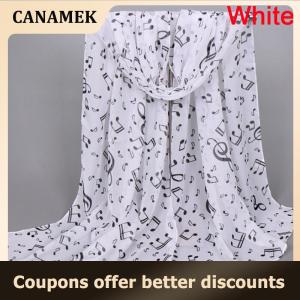 【 CANAMEK 】 Womens Fashion Scarves Musical Note Print Ladies Soft Chiffon Infinity Scarf New