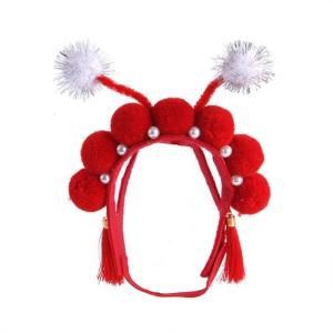Christmas Pet Chinese Opera Headband Cute Chinese Style Headband for Dogs Cat Dress up Supplies Carnivals Pet Hairband