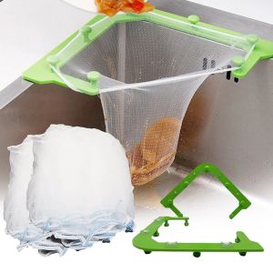 50/30Pcs Kitchen Sink Triangle Hanging Net with Drain Rack Sink FilterLeftovers Soup Filter Net Kitchen Sink Drain Rack