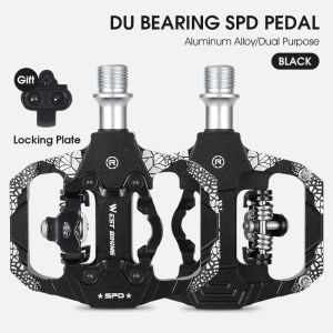 WEST BIKING Bàn Đạp Xe Đạp Bàn Đạp Tự Khóa SPD 2 Trong 1 Bàn Đạp Phẳng Chống Trượt Cho Xe Đạp Đường Trường MTB Vòng Bi DU Phụ Kiện Đạp Xe