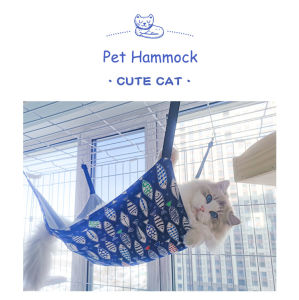 Adjustable Pet Hammock Cartoon Cat Swing Hammock Breathable Canvas Soft Hanging Bed for Dogs Cats Summer
