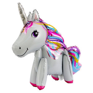 Fastshipping 4PCS 3D Unicorn Theme Balloons 3D Air Walker Unicorn Foil Balloon Birthday Party Decoration Unicorn Balloons for Kids Birthday for Boy Girl
