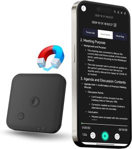 AI Voice Recorder with Speech-to-Text & Summarization Audio Recorder for Calls LecturesMeetings App Control Support 102 Languages 64GB Memory